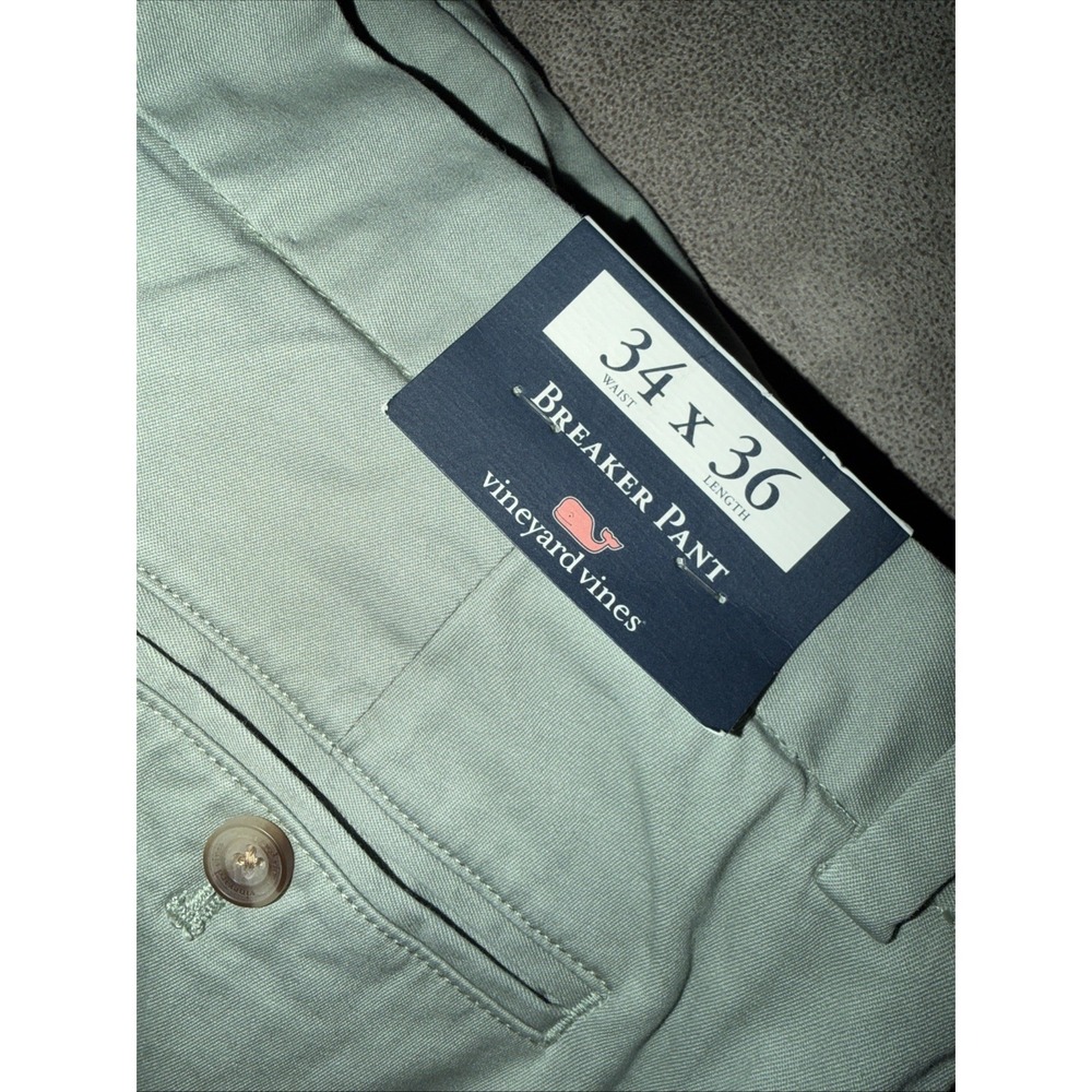 NEW Vineyard Vines Men's Breaker Pants Chino Stretch Travel 34x36 Green - Picture 5 of 5